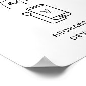 EVERLEIGH Charging Station Wedding Sign Poster (Ecke)