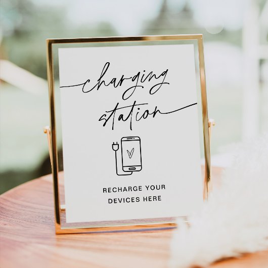 EVERLEIGH Charging Station Wedding Sign Poster