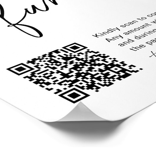 EVERLEIGH Diaper Fund QR Code Babydusche-Zeichen Poster (Ecke)