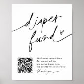 EVERLEIGH Diaper Fund QR Code Babydusche-Zeichen Poster (Vorne)