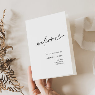 EVERLEIGH Folded Wedding Program, Order of Service Dankeskarte