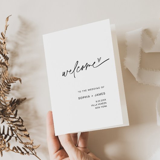 EVERLEIGH Folded Wedding Program, Order of Service Dankeskarte