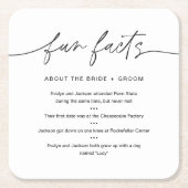 EVERLEIGH Fun Fakten über Braut und Bräutigam (Set Rechteckiger Pappuntersetzer (Vorderseite)