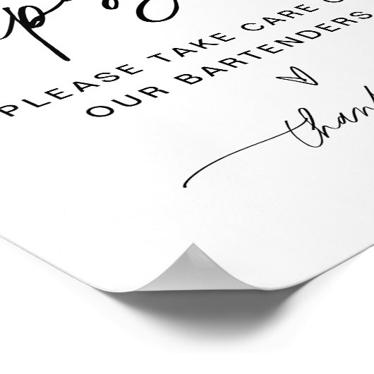 EVERLEIGH Gefühl Tipsy Bar Sign, Tipp Barkeeper Poster (Ecke)