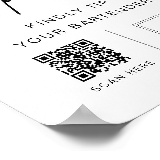 EVERLEIGH Gefühl Tipsy Sign, Venmo Cashapp Tipp Poster (Ecke)