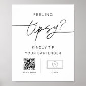 EVERLEIGH Gefühl Tipsy Sign, Venmo Cashapp Tipp Poster (Vorne)