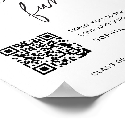 EVERLEIGH Graduation Uni Fond Venmo Sign Poster (Ecke)