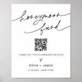 EVERLEIGH Honeymoon Fund Wedding Sign Poster (Vorne)