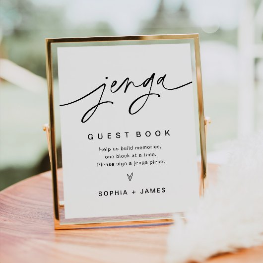 EVERLEIGH Jenga Guest Book Wedding Sign Poster