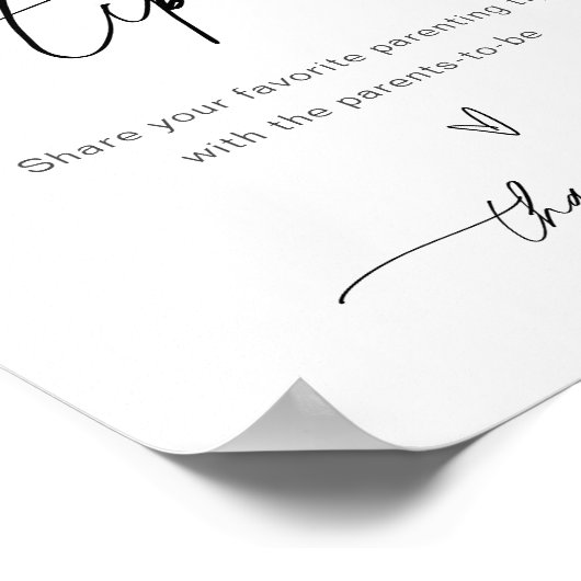 EVERLEIGH Kindertipps Unterschreiben Poster (Ecke)