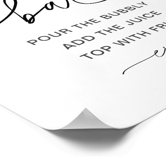 EVERLEIGH Mimosa Bar Sign Poster (Ecke)