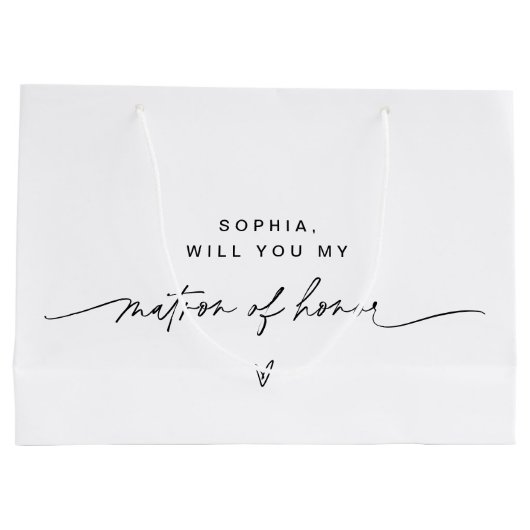 EVERLEIGH Minimalistisch Matron of Ehrengeschenkta Große Geschenktüte (Rückseite)