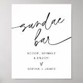 EVERLEIGH Minimalistisch Sundae Wedding Sign Poster (Vorne)