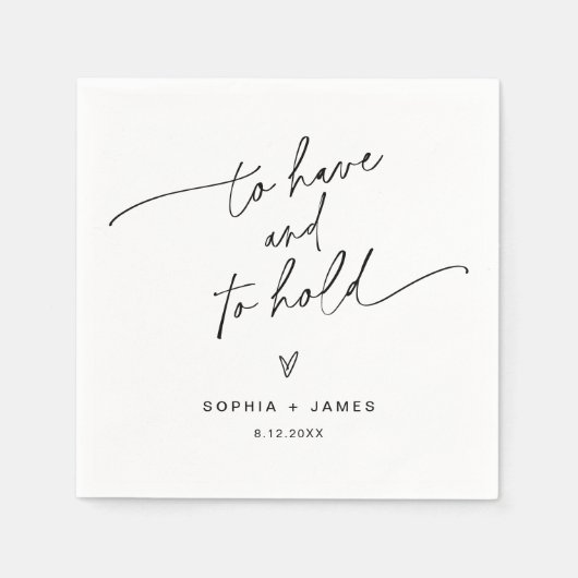 EVERLEIGH Minimalistisch Wedding Cocktail Napkin Serviette (Vorderseite)