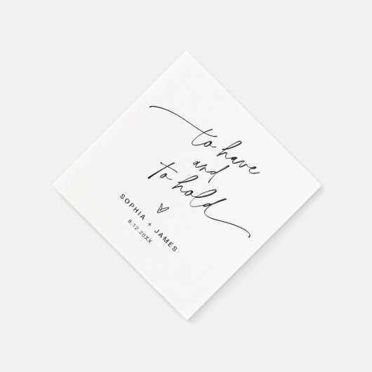 EVERLEIGH Minimalistisch Wedding Cocktail Napkin Serviette (Ecke)