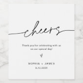 EVERLEIGH Minimalistische Hochzeitsweinflasche Weinetikett (Einzelnes Label)