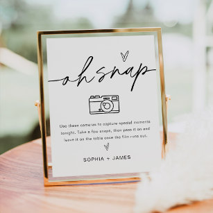 EVERLEIGH Oh Snap Disposable Camera Wedding-Zeiche Poster