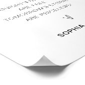 EVERLEIGH Open Bar Wedding Sign Poster (Ecke)