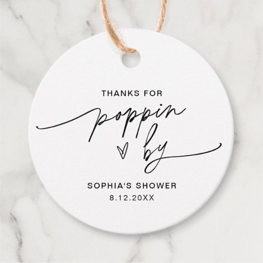 EVERLEIGH Popcorn Gefallen Danke für Poppin By Geschenkanhänger (Vorderseite)