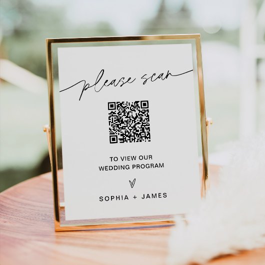 EVERLEIGH QR-Code-Hochzeitsprogramm-Schild Poster