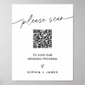 EVERLEIGH QR Code Hochzeitsprogrammsignatur Poster (Vorne)