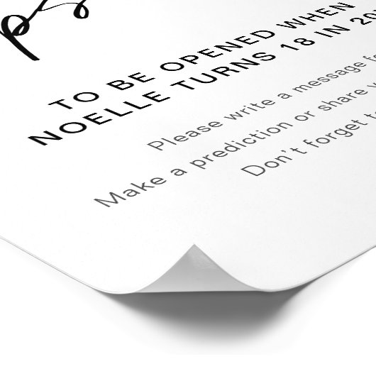 EVERLEIGH Time Kapsel Babyduschzeichen Poster (Ecke)