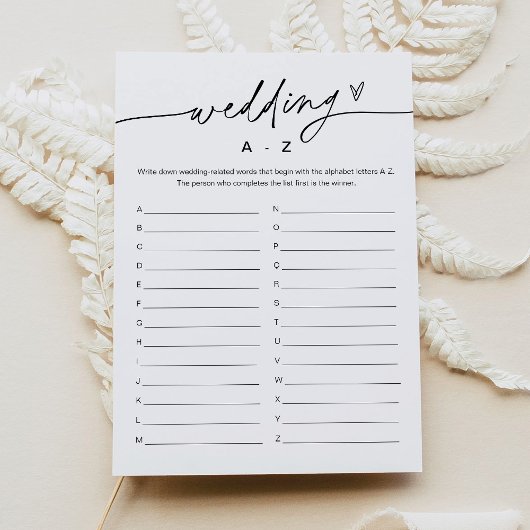 EVERLEIGH Wedding A-Z Brautparty Game Card Einladung