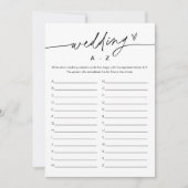 EVERLEIGH Wedding A-Z Brautparty Game Card Einladung (Vorderseite)