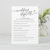 EVERLEIGH Wedding Etiquette 911 Brautparty Game Einladung (Stehend Vorderseite)