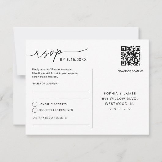 EVERLEIGH Wedding Foto UAWG QR Code Postkarte (Vorderseite)