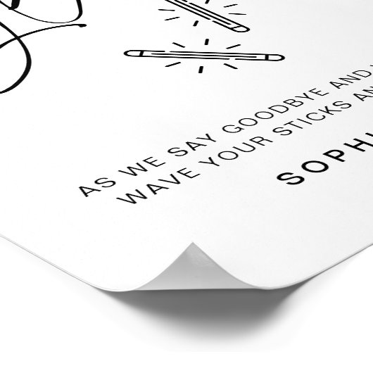 EVERLEIGH Wedding Glow Stick Sign Poster (Ecke)