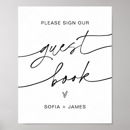 EVERLEIGH Wedding Guest Book Sign Poster (Vorne)