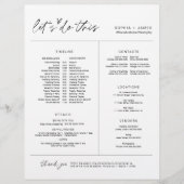 EVERLEIGH Wedding Party Timeline & Info (Vorderseite)