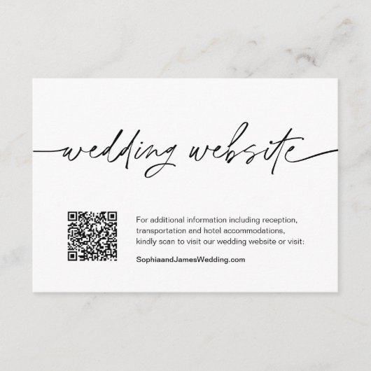 EVERLEIGH Wedding Website QR Code Umschließungskar Begleitkarte (Vorderseite)