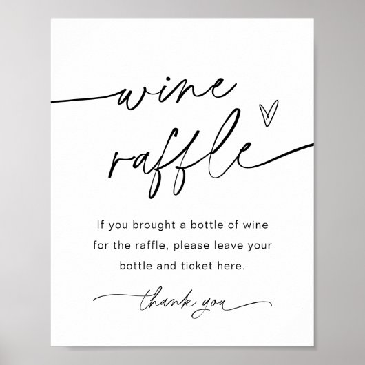 EVERLEIGH Wine Raffle Brautparty Game Sign Poster (Vorne)
