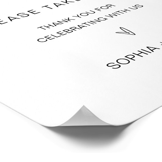 EVERLEIGTE Gastgeschenke Hochzeiten Unterschreiben Poster (Ecke)