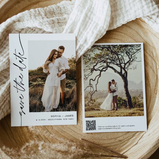 EVERLEIGTE Minimalistische Foto Save the Date Kart Einladung