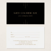 EVERLY Art Deco Black and Gold Gift Certificate (Vorne & Hinten)