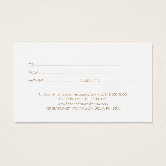 EVERLY Art Deco Black and Gold Gift Certificate (Rückseite)