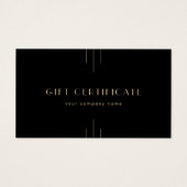 EVERLY Art Deco Black and Gold Gift Certificate (Vorderseite)