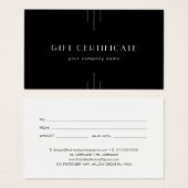 EVERLY Art Deco Black Business Gift Certificate (Vorne & Hinten)