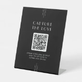 EVERLY Art Deco Black Capture the Liebe Wedding Sockelschild (Vorderseite)