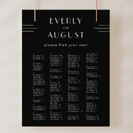 EVERLY Art Deco Black Wedding Chart Poster