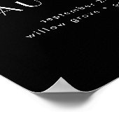 EVERLY Art Deco Black Wedding Welcome Sign Poster (Ecke)
