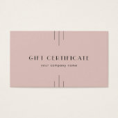 EVERLY Art Deco Blush Business Gift Certificate (Vorderseite)