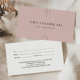 EVERLY Art Deco Blush Business Gift Certificate