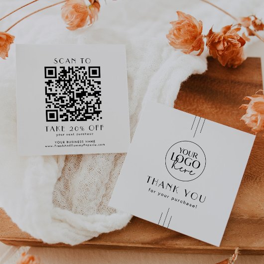 EVERLY Art Deco Business Logo QR-Code Danke Rabattkarte