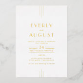 EVERLY Art Déco Einfache geometrische Goldene Foil Folieneinladung (Vorderseite)