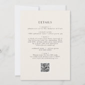 EVERLY Art Deco Elfenbeingoldschwarzer QR Code Hoc Einladung (Rückseite)