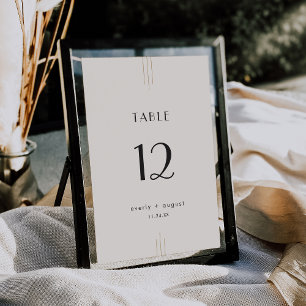 EVERLY Art Deco Elfenbeinschwarze Hochzeiten Tisch Einladung